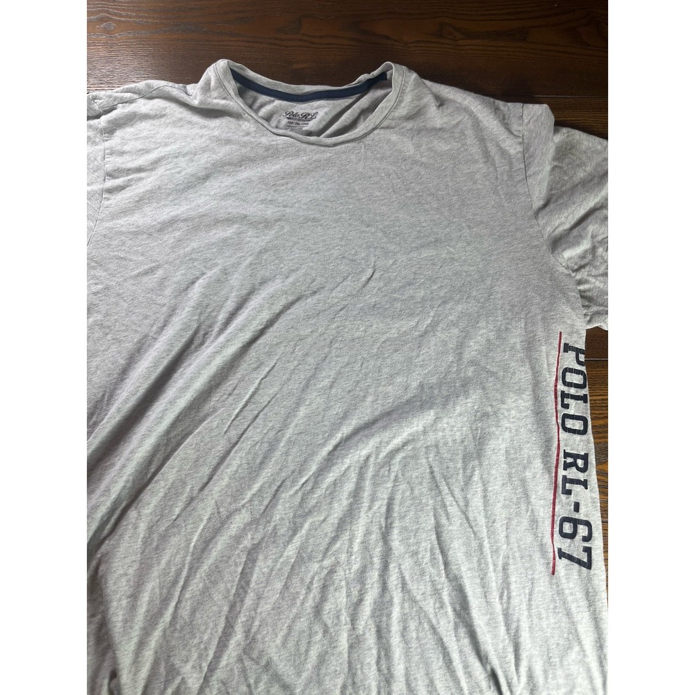 Polo Ralph Lauren Men's Cotton Crew Neck Graphic T-Shirt Gray Size 2XT